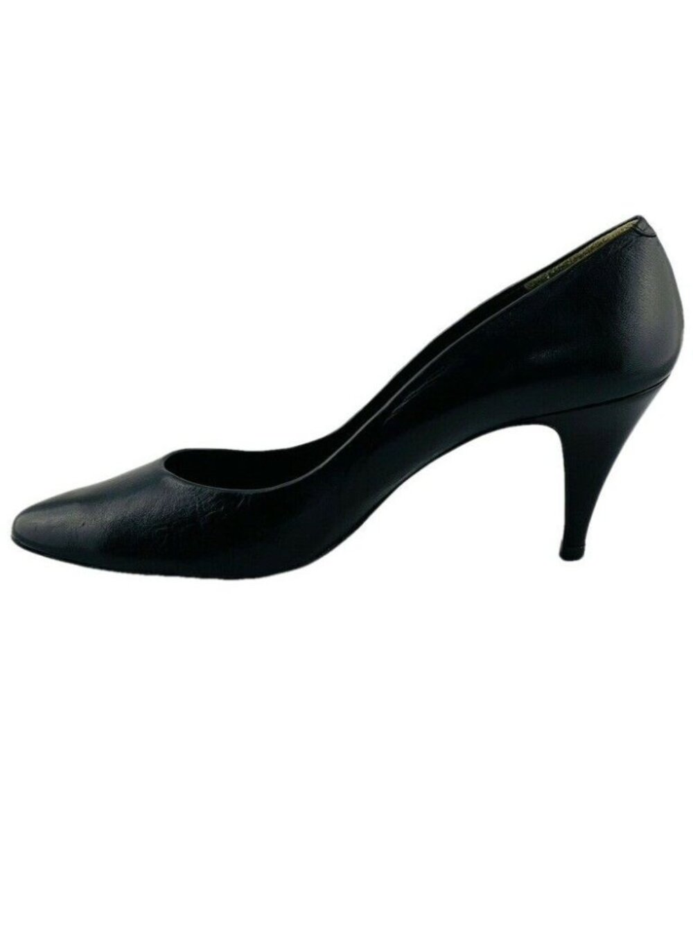 Halston III Black Leather Pointed Toe Pumps Womens Size 9AA - Picture 7 of 9